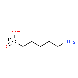 ChemSpider 2D Image | 6-Amino(1-~14~C)hexanoic acid | C514CH13NO2
