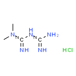 ChemSpider 2D Image | N,N-Dimethyl(~14~C_2_)imidodicarbonimidic diamide hydrochloride (1:1) | C214C2H12ClN5