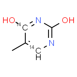 ChemSpider 2D Image | 5-Methyl-2,4-(4,6-~14~C_2_)pyrimidinediol | C314C2H6N2O2
