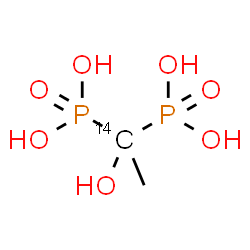 ChemSpider 2D Image | [1-Hydroxy(1-~14~C)-1,1-ethanediyl]bis(phosphonic acid) | C14CH8O7P2