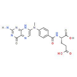 ChemSpider 2D Image | N-{4-[(2-Amino-4-oxo-4,8-dihydro-7-pteridinyl)(methyl)amino]benzoyl}-L-glutamic acid | C19H19N7O6