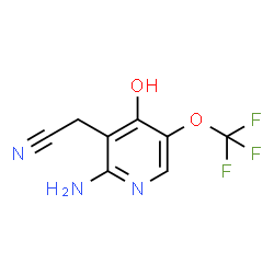 ChemSpider 2D Image | [2-Amino-4-hydroxy-5-(trifluoromethoxy)-3-pyridinyl]acetonitrile | C8H6F3N3O2