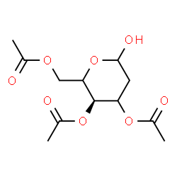 ChemSpider 2D Image | 3,4,6-Tri-O-acetyl-2-deoxy-L-glycero-hexopyranose | C12H18O8