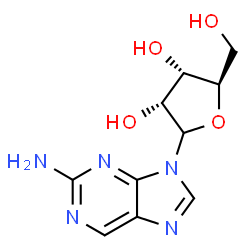 ChemSpider 2D Image | 9-(D-Ribofuranosyl)-9H-purin-2-amine | C10H13N5O4