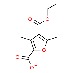 ChemSpider 2D Image | 4-(Ethoxycarbonyl)-3,5-dimethyl-2-furoate | C10H11O5