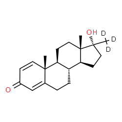 ChemSpider 2D Image | (17alpha)-17-Hydroxy-17-(~2~H_3_)methylandrosta-1,4-dien-3-one | C20H25D3O2