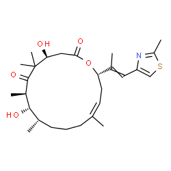 ChemSpider 2D Image | (4S,7R,8S,9S,13Z,16S)-4,8-Dihydroxy-5,5,7,9,13-pentamethyl-16-[1-(2-methyl-1,3-thiazol-4-yl)-1-propen-2-yl]oxacyclohexadec-13-ene-2,6-dione | C27H41NO5S