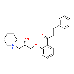 ChemSpider 2D Image | 1-{(2R)-2-Hydroxy-3-[2-(3-phenylpropanoyl)phenoxy]propyl}piperidinium | C23H30NO3