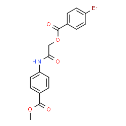 ChemSpider 2D Image | 2-{[4-(Methoxycarbonyl)phenyl]amino}-2-oxoethyl 4-bromobenzoate | C17H14BrNO5
