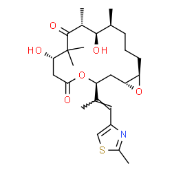 ChemSpider 2D Image | (1R,3S,7S,10R,11R,12S,16R)-7,11-Dihydroxy-8,8,10,12-tetramethyl-3-[(1E)-1-(2-methyl-1,3-thiazol-4-yl)-1-propen-2-yl]-4,17-dioxabicyclo[14.1.0]heptadecane-5,9-dione | C26H39NO6S