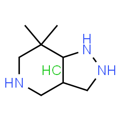 ChemSpider 2D Image | 7,7-Dimethyloctahydro-1H-pyrazolo[4,3-c]pyridine hydrochloride (1:1) | C8H18ClN3