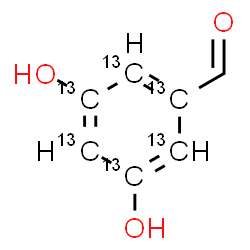 ChemSpider 2D Image | 3,5-Dihydroxy(~13~C_6_)benzaldehyde | C13C6H6O3