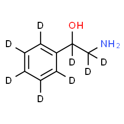 ChemSpider 2D Image | 2-Amino-1-(~2~H_5_)phenyl(~2~H_3_)ethanol | C8H3D8NO