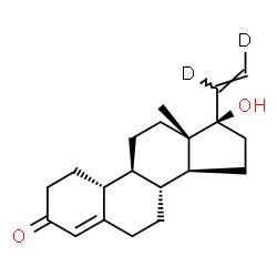 ChemSpider 2D Image | (17alpha)-17-Hydroxy(20,21-~2~H_2_)-19-norpregna-4,20-dien-3-one | C20H26D2O2