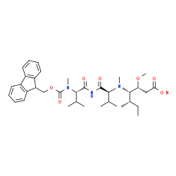 ChemSpider 2D Image | (5S,9S,11S,12R)-11-[(2S)-2-Butanyl]-1-(9H-fluoren-9-yl)-5,9-diisopropyl-12-methoxy-4,10-dimethyl-3,6,8-trioxo-2-oxa-4,7,10-triazatetradecan-14-oic acid (non-preferred name) | C36H51N3O7