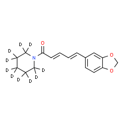 ChemSpider 2D Image | (2E,4E)-5-(1,3-Benzodioxol-5-yl)-1-[(~2~H_10_)-1-piperidinyl]-2,4-pentadien-1-one | C17H9D10NO3