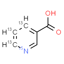 ChemSpider 2D Image | 3-(4,5,6-~13~C_3_,~15~N)Pyridinecarboxylic acid | C313C3H515NO2