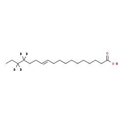 ChemSpider 2D Image | (11E)-(15,15,16,16-~2~H_4_)-11-Octadecenoic acid | C18H30D4O2