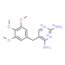 ChemSpider 2D Image | 5-(3,4,5-Trimethoxybenzyl)-2,4-(~15~N_2_)pyrimidine(2-~15~N)diamine | C14H18N15N3O3