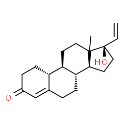 ChemSpider 2D Image | (13xi,17alpha)-17-Hydroxy-19-norpregna-4,20-dien-3-one | C20H28O2