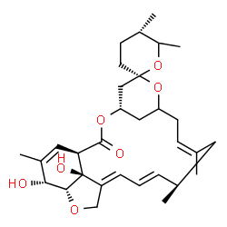 ChemSpider 2D Image | (1'R,2R,4'S,5S,13'R,14'E,16'E,20'R,21'R,24'S)-21',24'-Dihydroxy-5,6,11',13',22'-pentamethyl-3,4,5,6-tetrahydro-2'H-spiro[pyran-2,6'-[3,7,19]trioxatetracyclo[15.6.1.1~4,8~.0~20,24~]pentacosa[10,14,16,2
2]tetraen]-2'-one | C31H44O7