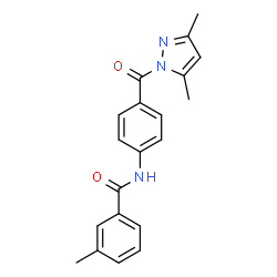 ChemSpider 2D Image | N-[4-(3,5-dimethylpyrazole-1-carbonyl)phenyl]-3-methylbenzamide | C20H19N3O2