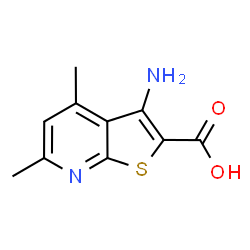 ChemSpider 2D Image | 3-AMINO-4,6-DIMETHYLTHIENO(2,3-B)PYRIDINE-2-CARBOXYLIC ACID | C10H10N2O2S