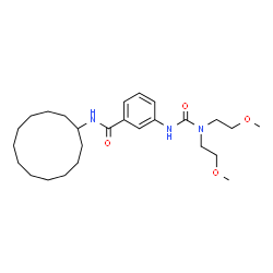 ChemSpider 2D Image | 3-{[Bis(2-methoxyethyl)carbamoyl]amino}-N-cyclododecylbenzamide | C26H43N3O4