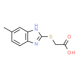 ChemSpider 2D Image | (5-Methyl-1H-benzoimidazol-2-ylsulfanyl)acetic acid | C10H10N2O2S