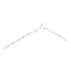 ChemSpider 2D Image | (2S)-3-Hydroxy-2-[(9E)-9-tetradecenoyloxy]propyl (5E,8E,11E,14E,17E)-5,8,11,14,17-icosapentaenoate | C37H60O5
