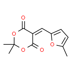 ChemSpider 2D Image | 2,2-DIMETHYL-5-((5-METHYL-2-FURYL)METHYLENE)-1,3-DIOXANE-4,6-DIONE | C12H12O5