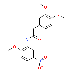 ChemSpider 2D Image | 2-(3,4-Dimethoxyphenyl)-N-(2-methoxy-5-nitrophenyl)acetamide | C17H18N2O6