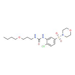 ChemSpider 2D Image | 1-(3-Butoxypropyl)-3-[2-chloro-5-(4-morpholinylsulfonyl)phenyl]urea | C18H28ClN3O5S