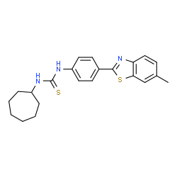 ChemSpider 2D Image | 1-Cycloheptyl-3-[4-(6-methyl-1,3-benzothiazol-2-yl)phenyl]thiourea | C22H25N3S2