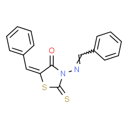 ChemSpider 2D Image | (5E)-5-Benzylidene-3-[(E)-benzylideneamino]-2-thioxo-1,3-thiazolidin-4-one | C17H12N2OS2