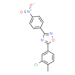 ChemSpider 2D Image | 5-(3-Chloro-4-methylphenyl)-3-(4-nitrophenyl)-1,2,4-oxadiazole | C15H10ClN3O3