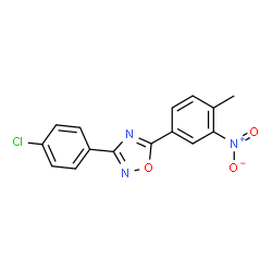 ChemSpider 2D Image | 3-(4-Chlorophenyl)-5-(4-methyl-3-nitrophenyl)-1,2,4-oxadiazole | C15H10ClN3O3