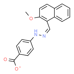 ChemSpider 2D Image | 4-{(2Z)-2-[(2-Methoxy-1-naphthyl)methylene]hydrazino}benzoate | C19H15N2O3