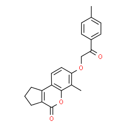 ChemSpider 2D Image | 6-Methyl-7-[2-(4-methylphenyl)-2-oxoethoxy]-2,3-dihydrocyclopenta[c]chromen-4(1H)-one | C22H20O4