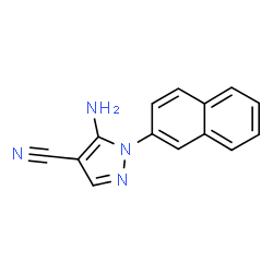 ChemSpider 2D Image | 5-Amino-1-(2-naphthyl)-1H-pyrazole-4-carbonitrile | C14H10N4