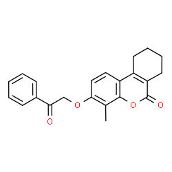 ChemSpider 2D Image | 4-Methyl-3-(2-oxo-2-phenylethoxy)-7,8,9,10-tetrahydro-6H-benzo[c]chromen-6-one | C22H20O4