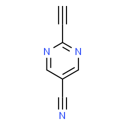 ChemSpider 2D Image | 2-Ethynyl-5-pyrimidinecarbonitrile | C7H3N3