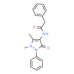 ChemSpider 2D Image | N-(1,5-Dimethyl-3-oxo-2-phenyl-2,3-dihydro-1H-pyrazol-4-yl)-2-phenylacetamide | C19H19N3O2