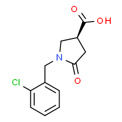 ChemSpider 2D Image | (3S)-1-(2-Chlorobenzyl)-5-oxo-3-pyrrolidinecarboxylic acid | C12H12ClNO3