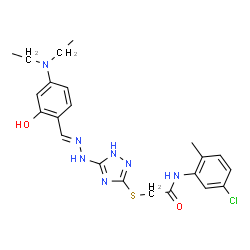 ChemSpider 2D Image | N-(5-Chloro-2-methylphenyl)-2-[(5-{(2E)-2-[4-(diethylamino)-2-hydroxybenzylidene]hydrazino}-1H-1,2,4-triazol-3-yl)sulfanyl]acetamide | C22H26ClN7O2S