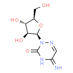 ChemSpider 2D Image | 5-Amino-2-(beta-D-arabinofuranosyl)-1,2,4-triazin-3(2H)-one | C8H12N4O5