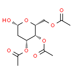 ChemSpider 2D Image | 3,4,6-Tri-O-acetyl-2-deoxy-beta-D-lyxo-hexopyranose | C12H18O8