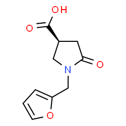 ChemSpider 2D Image | (3S)-1-(2-Furylmethyl)-5-oxo-3-pyrrolidinecarboxylic acid | C10H11NO4