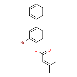 ChemSpider 2D Image | 3-Bromo-4-biphenylyl 3-methyl-2-butenoate | C17H15BrO2