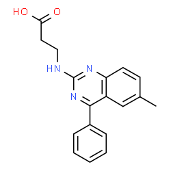 ChemSpider 2D Image | N-(6-Methyl-4-phenyl-2-quinazolinyl)-beta-alanine | C18H17N3O2